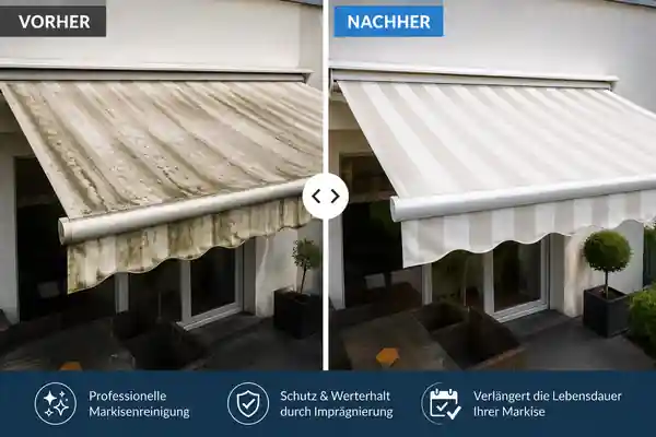 Markise waschen vorher nachher